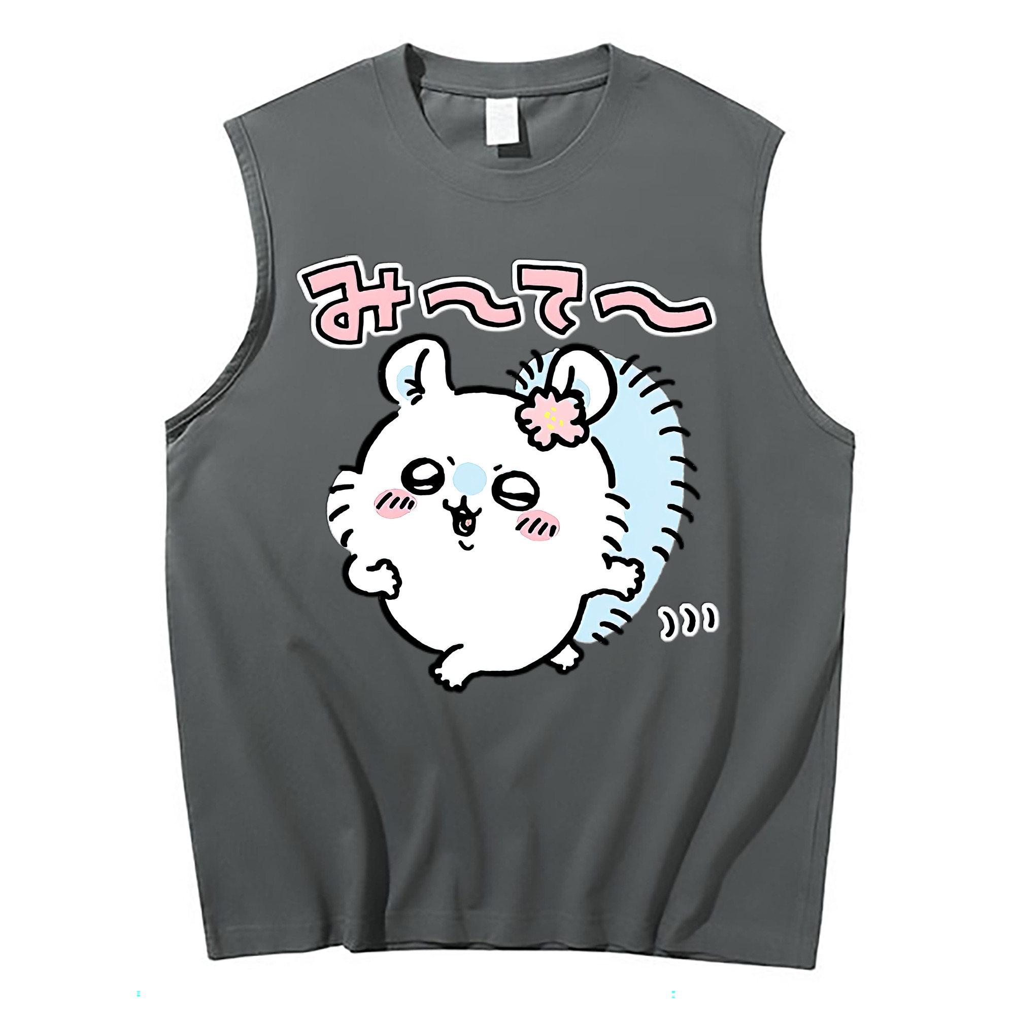 （画像用） ちいかわ モモンガ Chii-kawa Momonga コットン100％タンクトップ（フロントプリント）